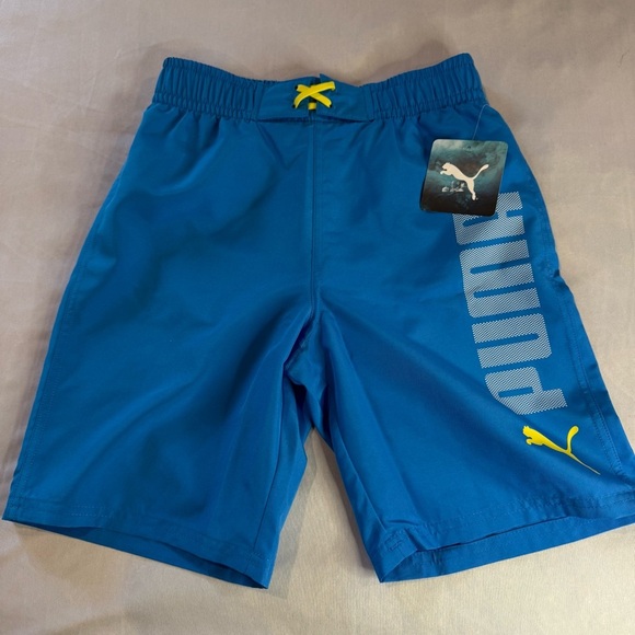 Puma Swim Trunks Board Shorts Boys Youth Turquoise Blue Size M (10-12) - Picture 2 of 14